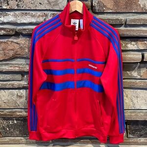 Adidas Originals The First Track Tops Jacket in Better Crimson Red and Blue